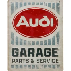 Audi - Garage - Parts & Service - Plåtskylt - 15x20 cm