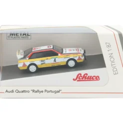 Audi Quattro A2 "Rallye Portugal" - 1984 - Röhrl/Geistdörfer - Vit/Gul - Schuco - 1:87