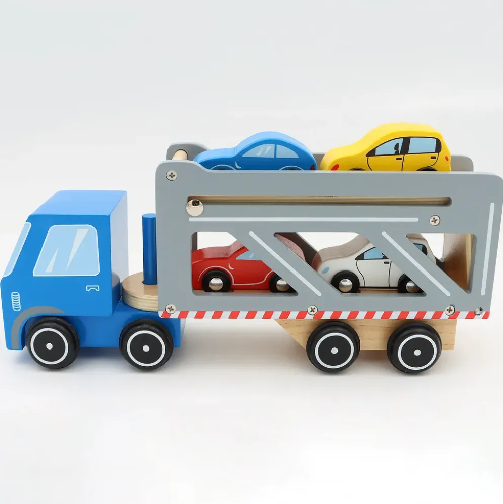 Biltransport med 4 bilar i trä - Small Foot