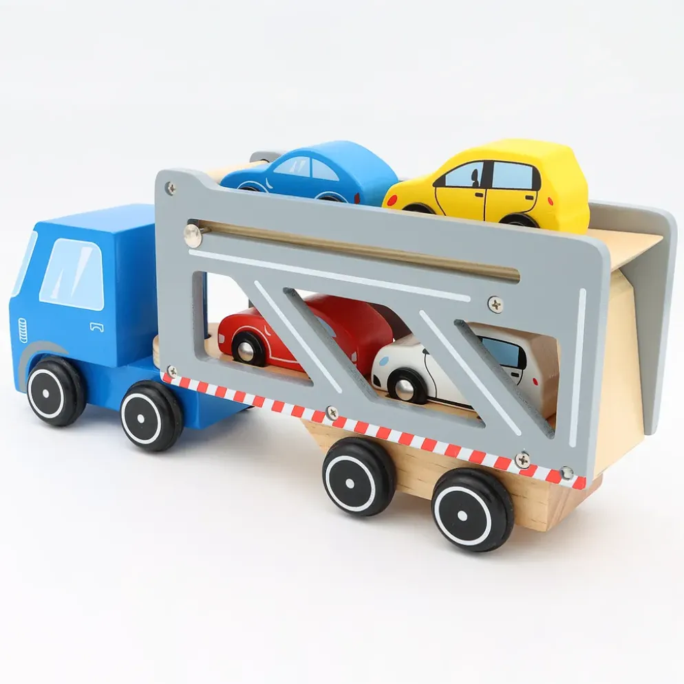 Biltransport med 4 bilar i trä - Small Foot