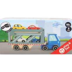 Biltransport med 4 bilar i trä - Small Foot