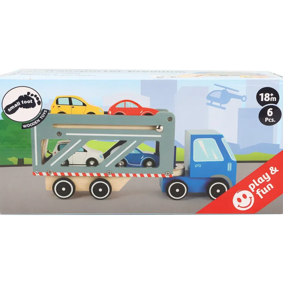Biltransport med 4 bilar i trä - Small Foot
