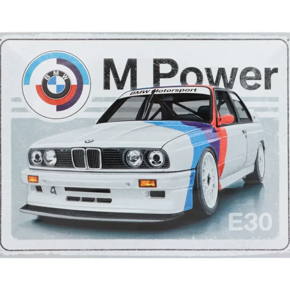 BMW - M Power E30 - Plåtskylt - 40x30 cm