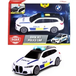 BMW M3 - Svensk Polisbil med ljud och ljus - Dickie Toys - 15 cm