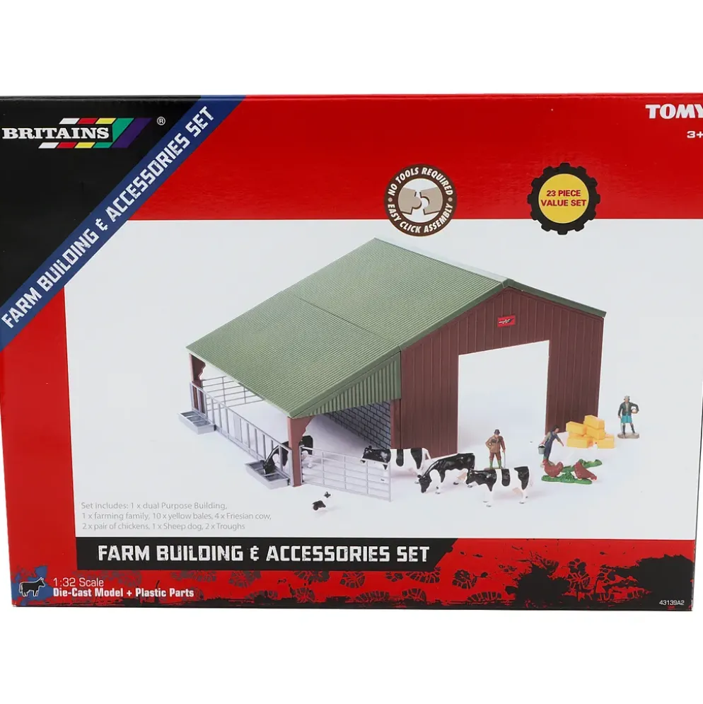 Bondgård med tillbehör - Farm Building & Accessories Set - Britains