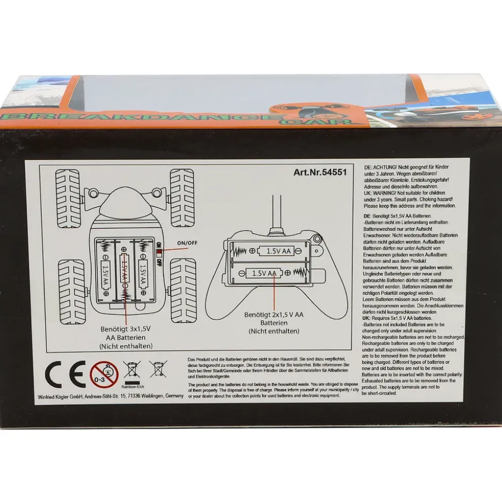 Breakdancebil - Radiostyrd bil - 12 cm