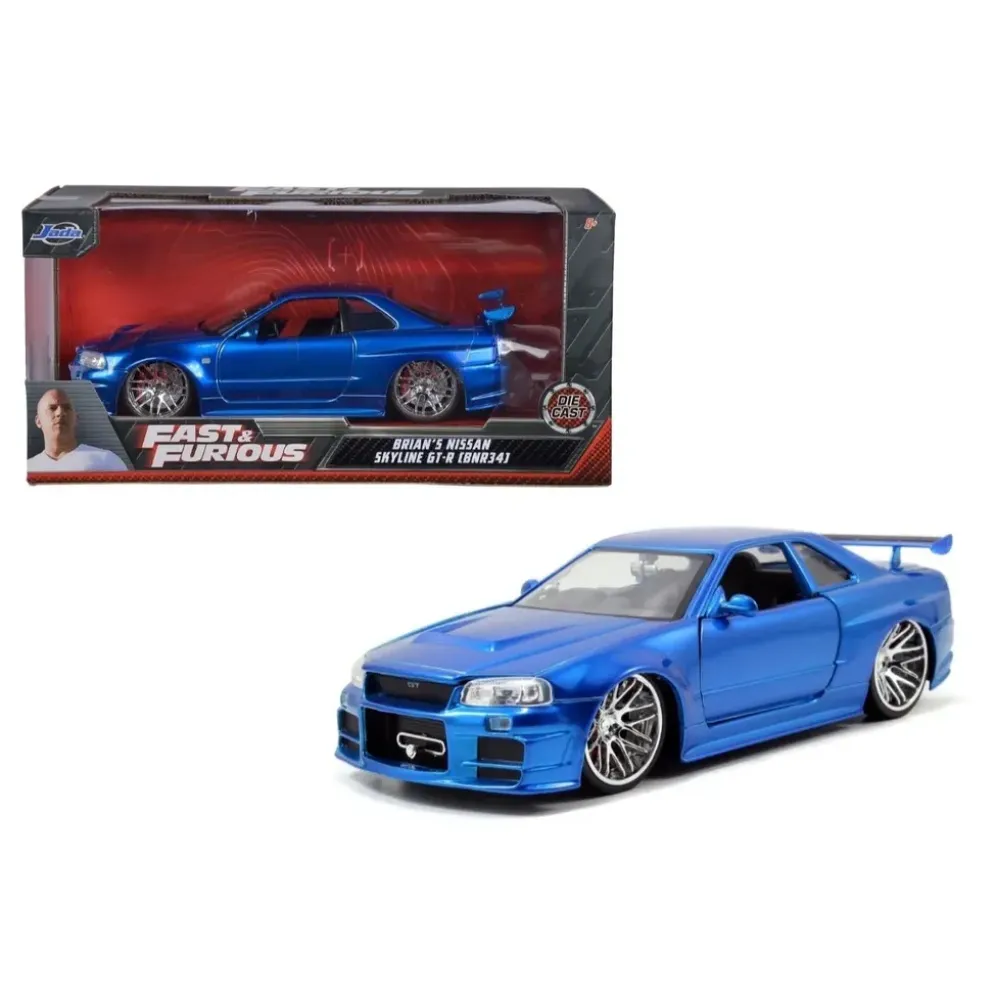 Brian's Nissan Skyline GT-R (BNR34) - Blå - Jada Toys - 1:24