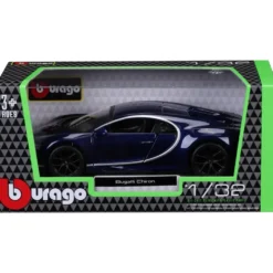 Bugatti Chiron - Blå - Bburago - 1:32 - 14 cm
