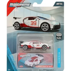 Bugatti Chiron Pur Sport - Vit - Showroom Deluxe Cars - Majorette - 7 cm