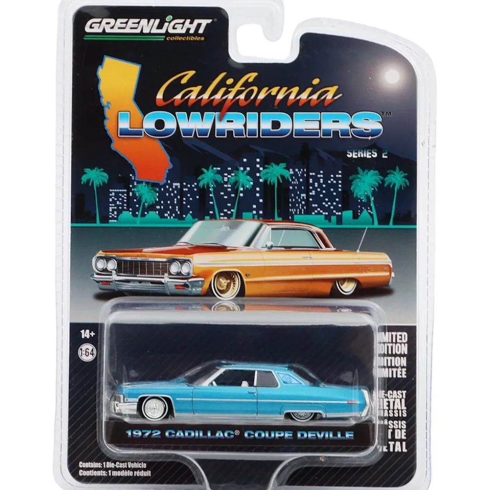 1972 Cadillac Coupe Deville - Blå - GreenLight - 1:64