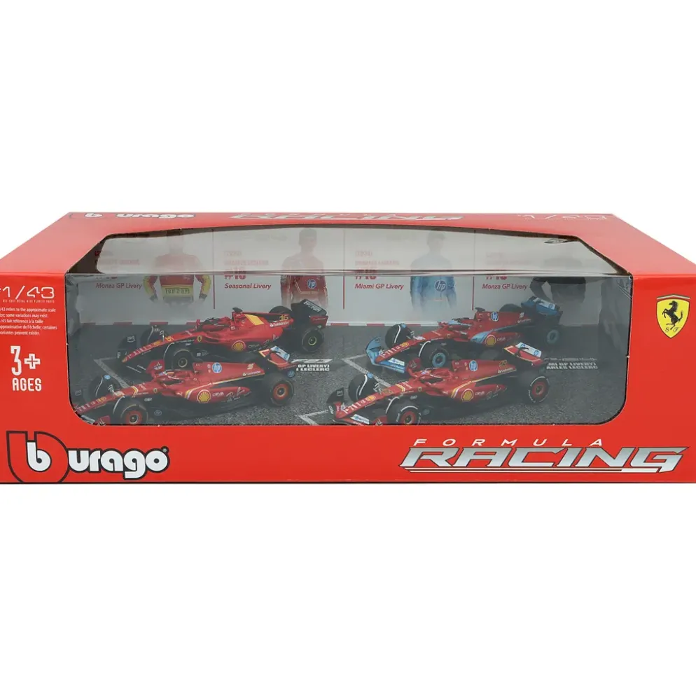 Charles Leclerc - 4 x F1-bilar - 2023-2024 - Bburago - 1:43