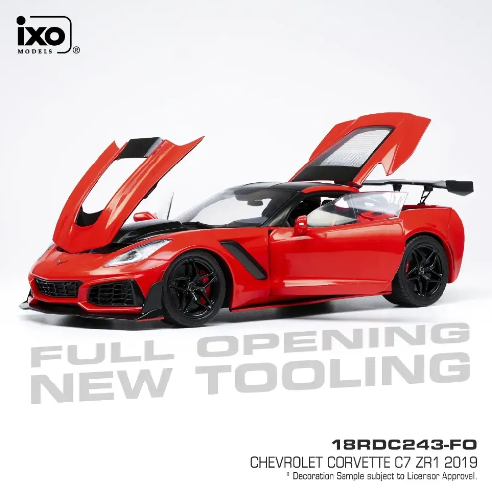 Chevrolet Corvette C7 ZR1 - 2019 - Röd - Ixo Models - 1:18