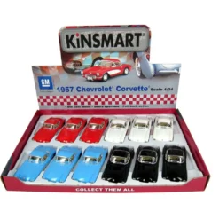 1957 Chevrolet Corvette - Kinsmart - 1:34 - Svart