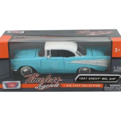 1957 Chevy Bel Air - Ljusblå - Motormax - 1:24