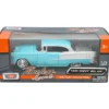 1955 Chevy Bel Air - Ljusblå / Silver - Motormax - 1:24
