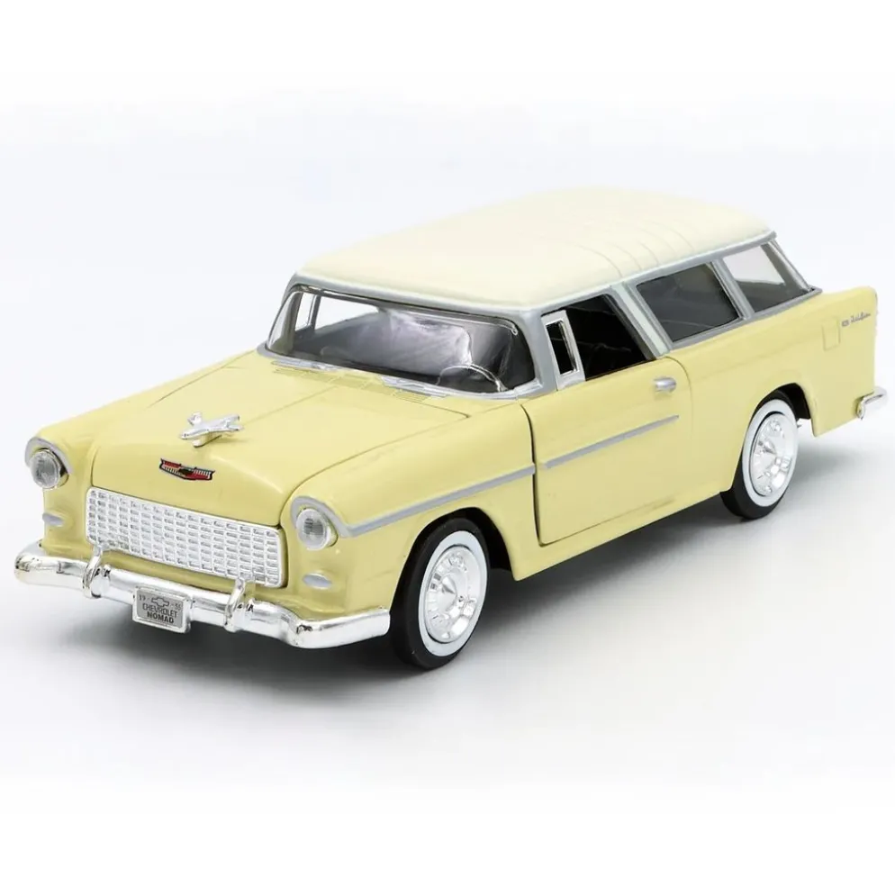 1955 Chevy Bel Air Nomad - Gul och Beige - Motormax - 1:24
