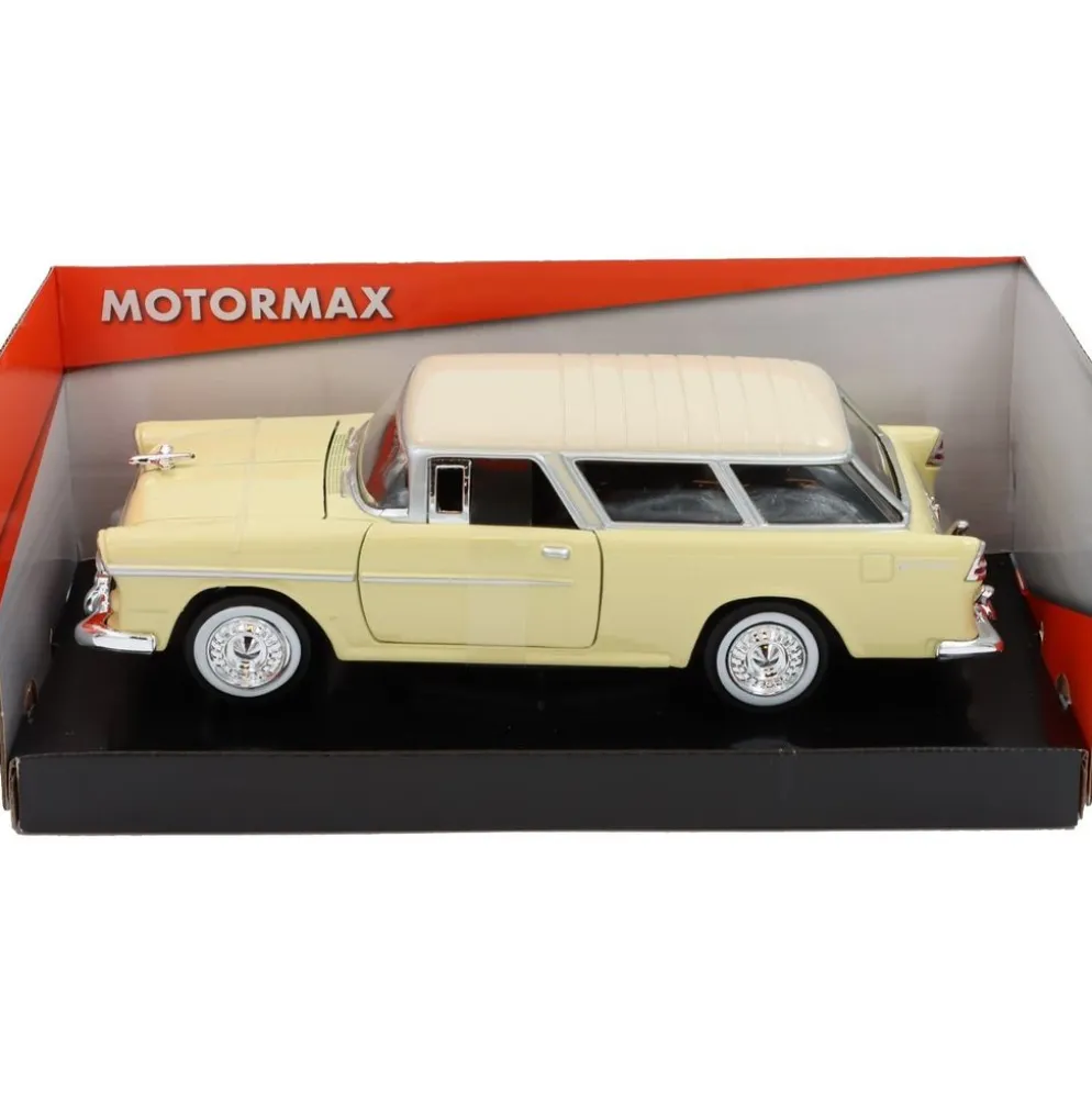 1955 Chevy Bel Air Nomad - Gul och Beige - Motormax - 1:24