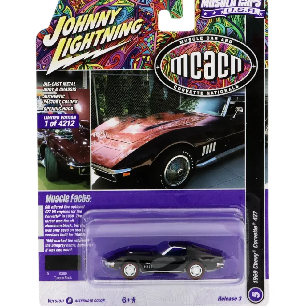 1969 Chevy Corvette 427 - Svart - Johnny Lightning - 1:64