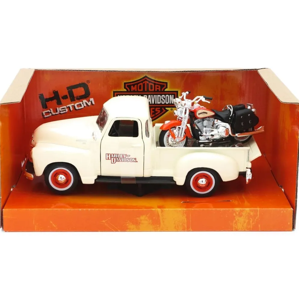 Chevy 3100 Pickup + HD FLSTS Heritage Springer - Maisto 1:24