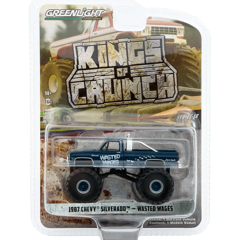 1987 Chevy Silverado - Wasted Wages - Kings of Crunch - GreenLight - 1:64