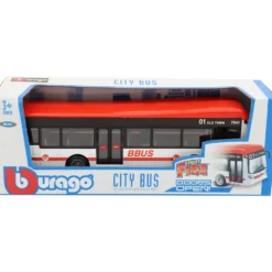 City Bus - Vit / Röd - Bburago - 19 cm