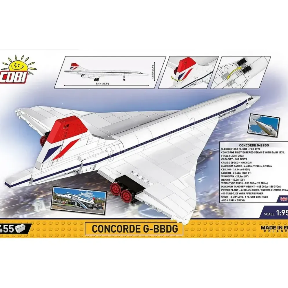 Concorde G-BBDG - British Airways - Byggklossar - 1917 - COBI - 1:95