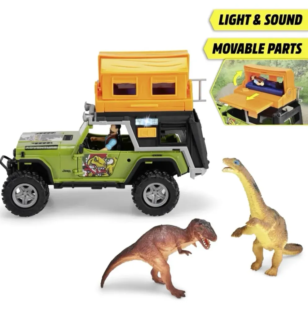 Dino Camper - Jeep Wrangler med Ljud och Ljus - Dickie Toys