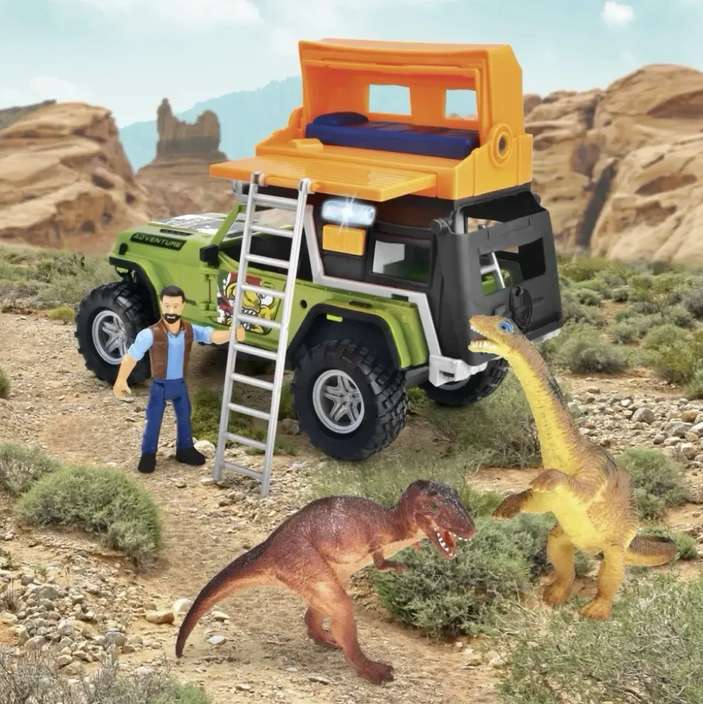 Dino Camper - Jeep Wrangler med Ljud och Ljus - Dickie Toys