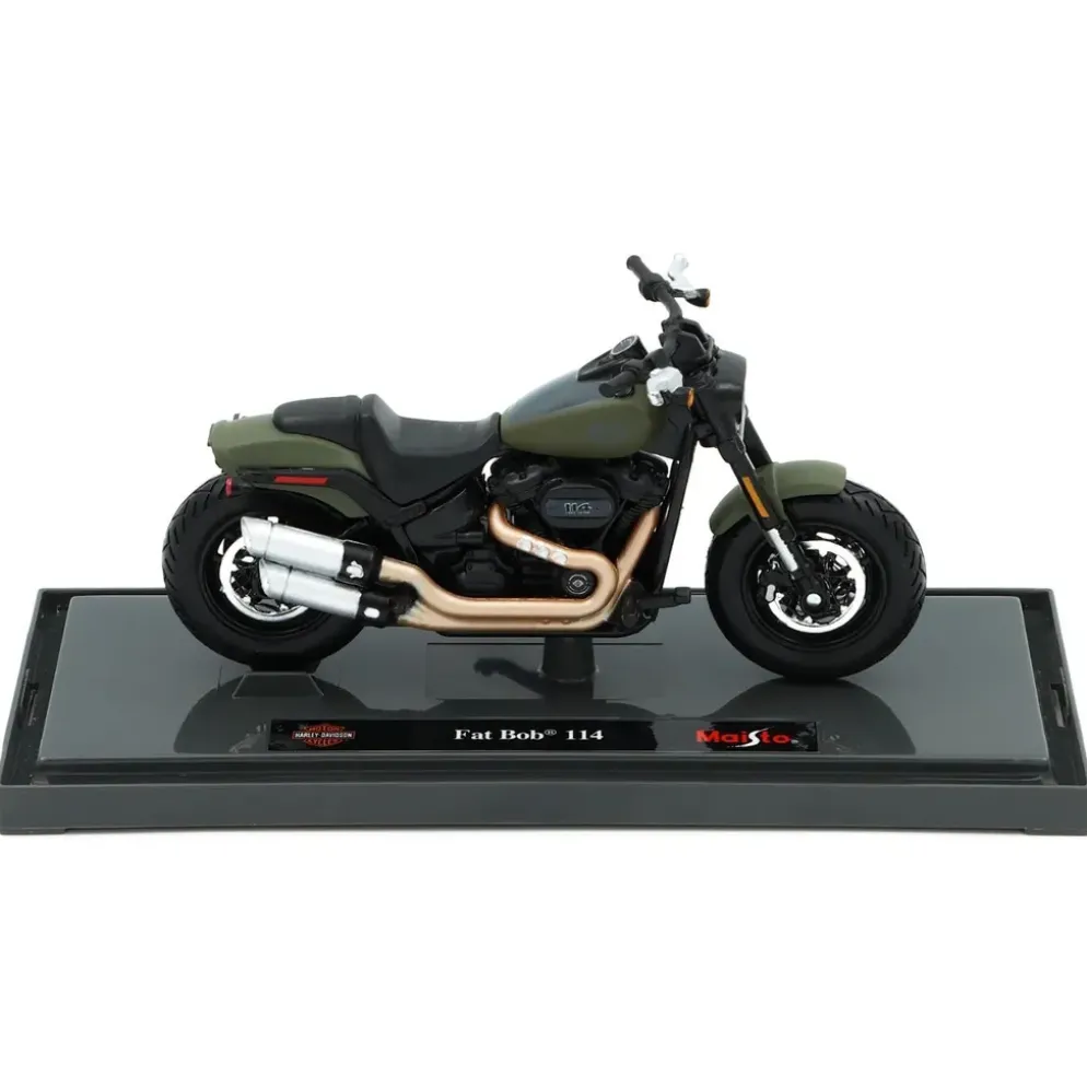 Fat Bob 114 - Harley-Davidson - Olivgrön - Maisto - 1:18