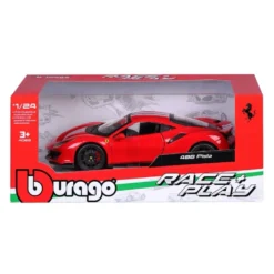 Ferrari 488 Pista - Röd - Bburago - 1:24 - 19 cm