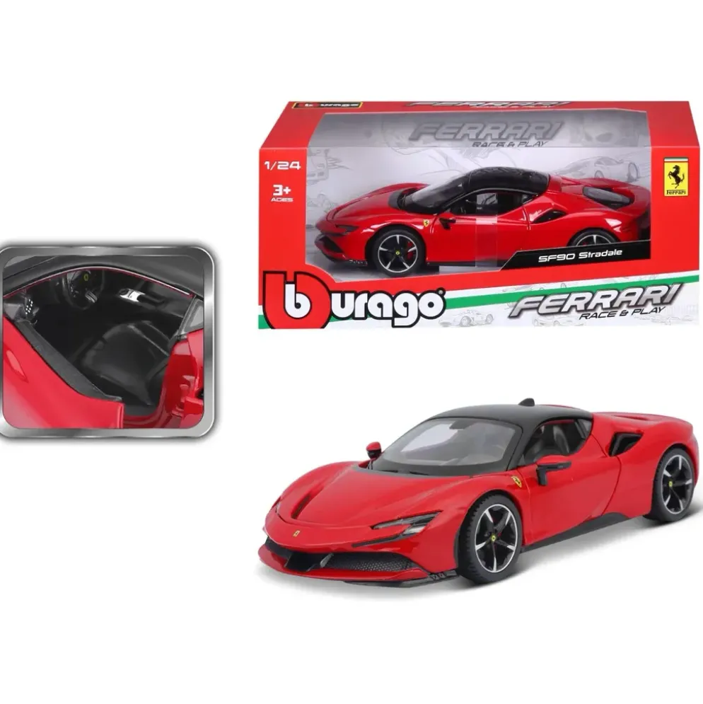 Ferrari SF90 Stradale - Röd - Bburago - 1:24