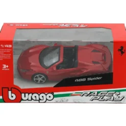 Ferrari 488 Spider - 2016 - Röd - Bburago - 10 cm