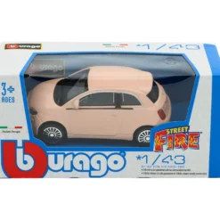 Fiat 500e - Rosa - Bburago - 9 cm