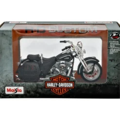 1999 FLSTS Heritage Softail Springer - Svart - Maisto - 1:18
