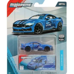 Ford Mustang Dark Horse - Blå - Showroom Deluxe Cars - Majorette - 7 cm