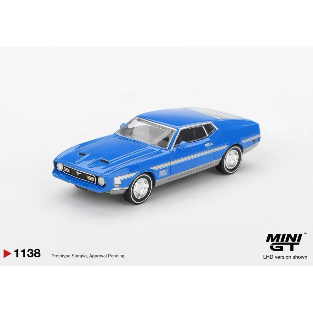 Ford Mustang Mach 1 Grabber Blue - Blå - 1138 - Mini GT - 1:64