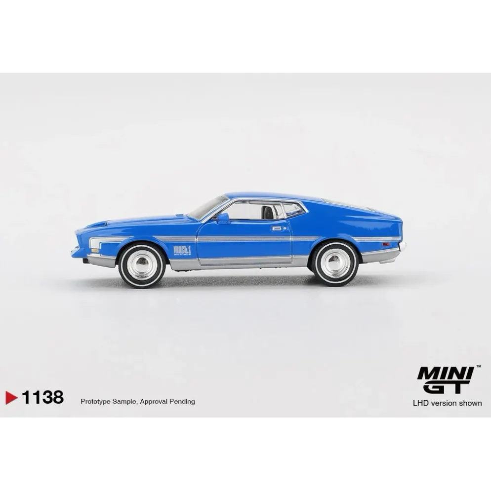 Ford Mustang Mach 1 Grabber Blue - Blå - 1138 - Mini GT - 1:64