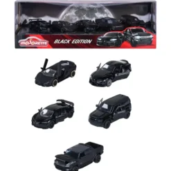 Giftpack - 5 leksaksbilar - Black Edition - Majorette