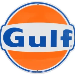 Gulf - Rund plåtskylt - 30x28 cm