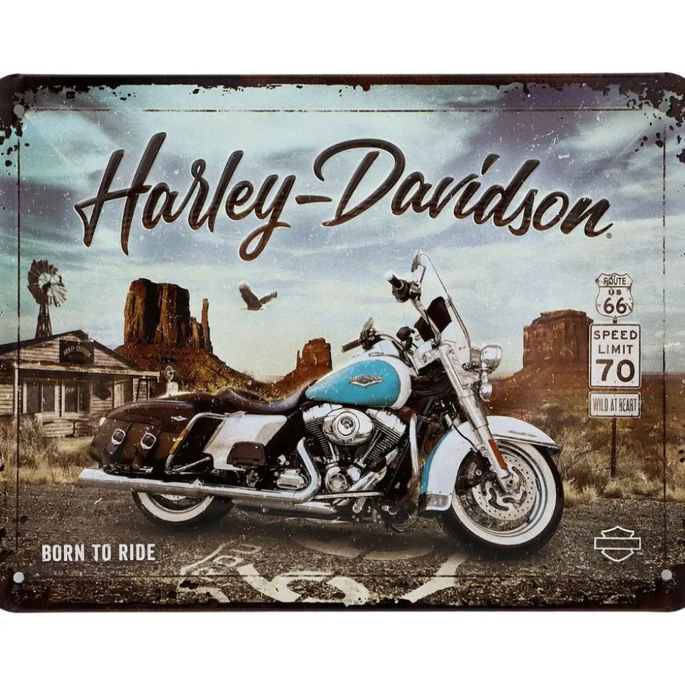 Harley-Davidson - Born to Ride - Plåtskylt - 20x15 cm
