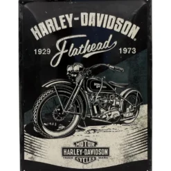Harley-Davidson Flathead 1929-1973 - Plåtskylt - 30x40 cm
