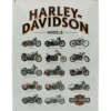 Harley-Davidson - Models - 14 cyklar - Plåtskylt - 30x40 cm