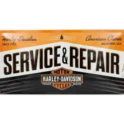 Harley-Davidson - Service & Repair - Plåtskylt - 50x25 cm