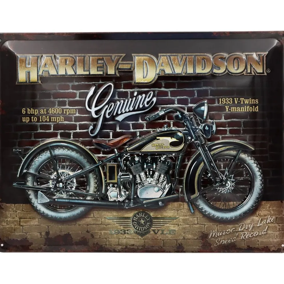 Harley-Davidson - 1933 V-Twin - Plåtskylt - 40x30 cm