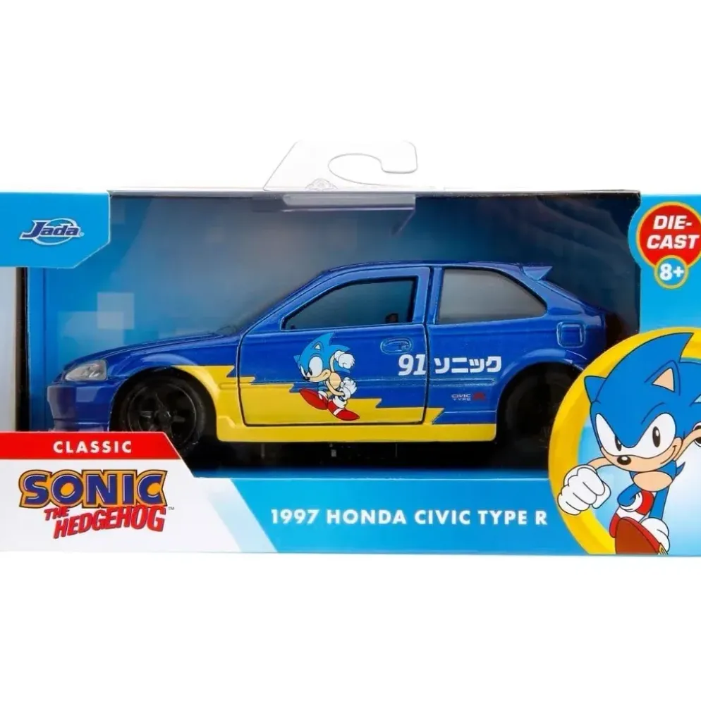 1997 Honda Civic Type R - Sonic The Hedgehog - Jada - 13 cm