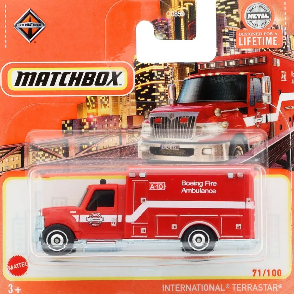 International Terrastar - Ambulans - Röd - Matchbox