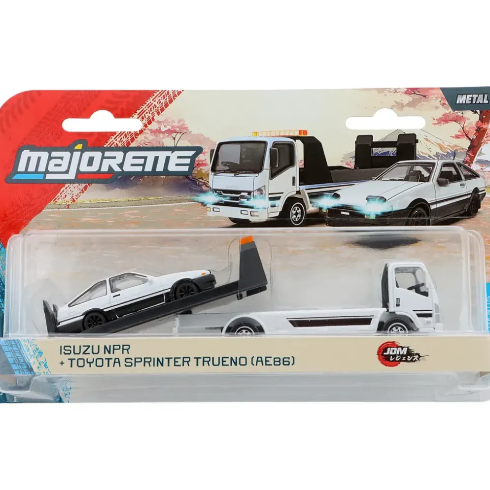 Isuzu NPR + Toyota Sprinter Trueno (AE86) - JDM Legends Car Transporter - Majorette