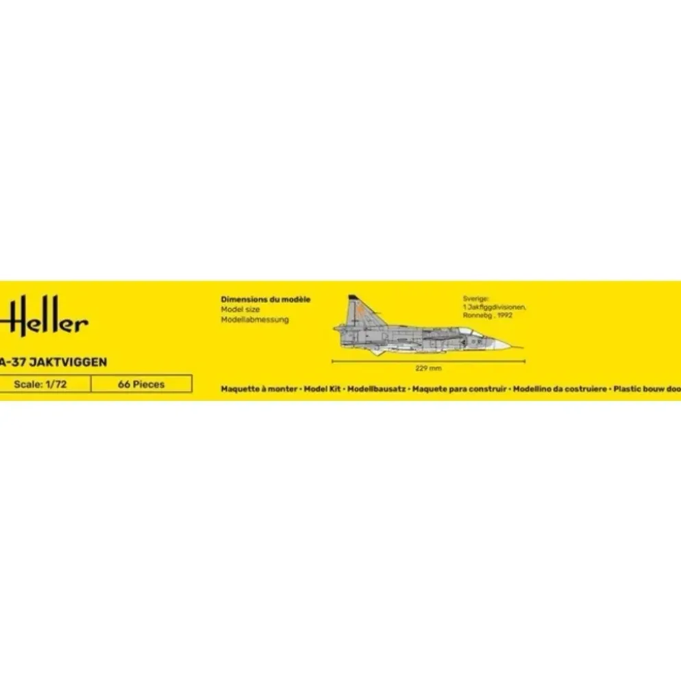 JA-37 Jaktviggen - Plastbyggsats - 80309 - Heller - 1:72