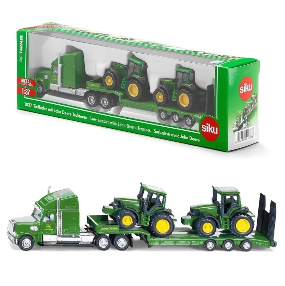 John Deere dragbil och två traktorer - 1837 - Siku - 1:87