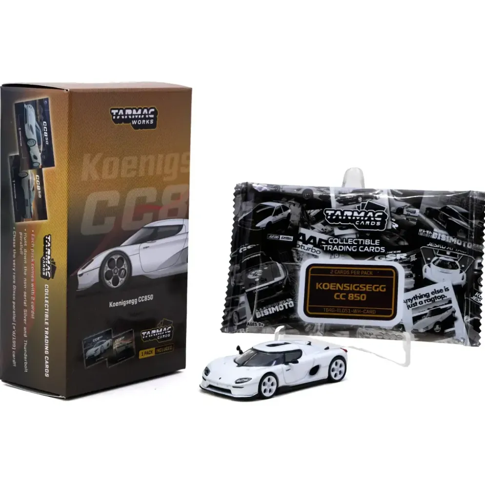 Koenigsegg CC850 - Vit - Cards Combo Set - GLOBAL64 - Tarmac - 1:64